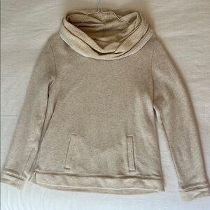 Cream Cowl Neck Sweater with Relaxed Fit